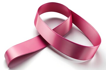 breast cancer awareness month, waving ribbon isolated with clipping path on white background. mother and world cancer day concept