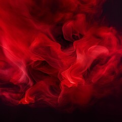 Deep Space Red Nebula: Cosmic Dust Clouds and Glowing Gas Form a Fiery, Abstract Celestial Background Texture