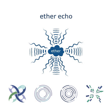Ether Echo Logo Design with Cloud and Wave Patterns.
