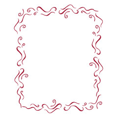 Frame with abstract cherry blossom patterns in doodle style. Vector illustration.