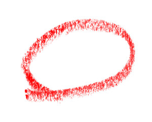 Red crayon circle isolated on transparent background is perfect for highlighting text