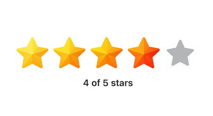Fototapeta premium Four out of five golden customer rating stars