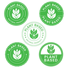 plant based natural product set vector illustration, icon, sticker label