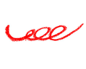 Red scribble line drawn with crayon isolated on transparent background for decoration