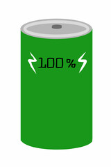illustration of a fully charged battery in green
