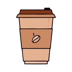Vector illustration of a brown coffee cup