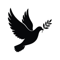 vector bird carrying a leaf from a branch in its beak