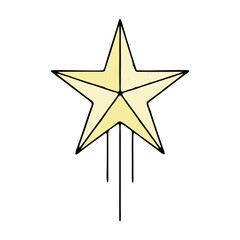 vector gold star isolated on white background