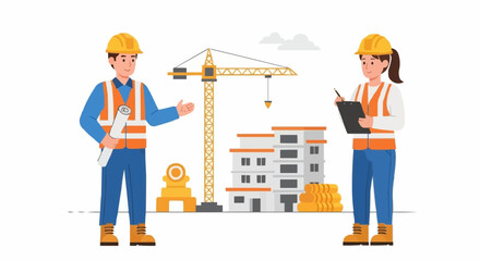 construction workers at work