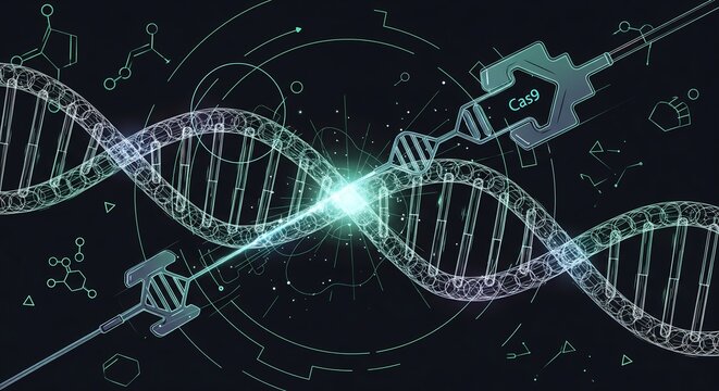 Dynamic CRISPR Cas9 gene editing technology targeting DNA helix with molecular precision
