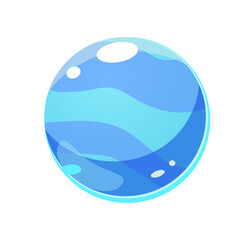Blue Orb With Swirling Water Texture And Light Reflections Transparent Background
