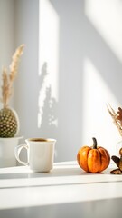 Thanksgiving Table Manner Day Meme Cozy Autumn Aesthetic with Pumpkin and Coffee, Turkey Funny