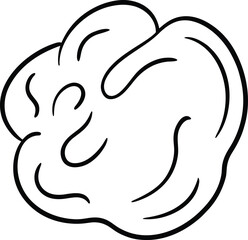 Abstract blobs and brush strokes line art transparent background