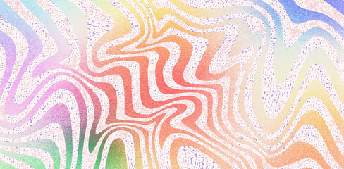 Soft Rainbow Op Art Swirl with Grain Texture