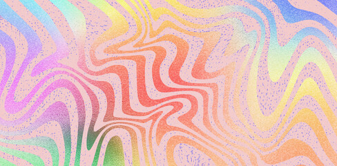 Vibrant Abstract Wavy Colorful Background - Psychedelic Gradient Wave Texture for Design and Wallpaper