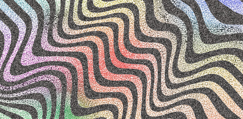 Grungy Psychedelic Rainbow Wavy Pattern Background