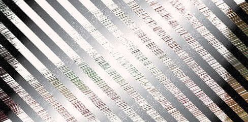 Grungy Diagonal Stripes Background with Grainy Metallic Texture and Light Leaks