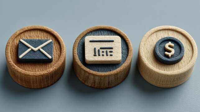 Financial Transaction and Communication Icons Representing Business Services