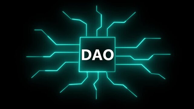 DAO Decentralized Autonomous Organization System Animation Loop Blockchain Technology