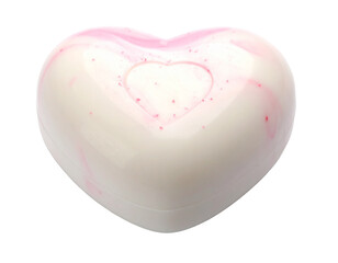 Heart-Shaped Soap Bar Isolated on White Background