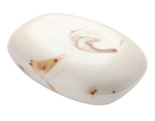 Textured Oval Soap Bar Isolated on White Background