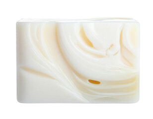 Textured White Soap Bar Isolated on White Background