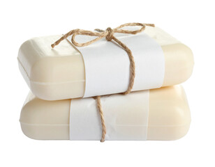 Wrapped Soap Bar Stack Isolated on White Background