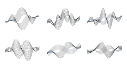 Wavy Sound Waveform Visualization Representing Audio Frequency and Technology Concept