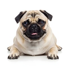 Playful Pug Dog Relaxing at Home - Adorable Pet Portrait in Bright Indoors Environment