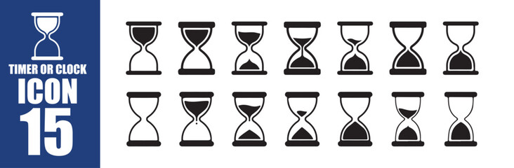 Hourglass Timer Icon Set. Sand watch icon set . Hourglass symbol. Vector Illustration