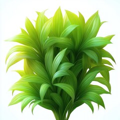 Lush vibrant green leaves with smooth textures and natural light highlighting fresh foliage in an abstract close-up composition