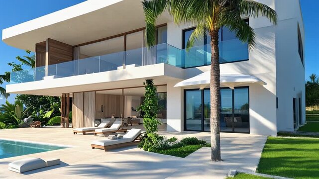 モダン建築とオーシャンビューが融合した海岸ビーチ戸建住宅