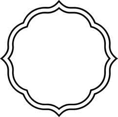 Vintage frames and borders line art transparent background