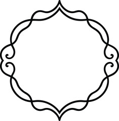 Victorian frame designs line art transparent background