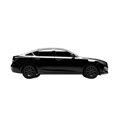 Fototapeta premium Black Sedan Car Side View