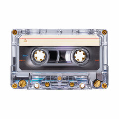 Clear Cassette Tape with Golden Accents