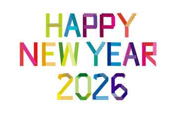 HAPPY NEW YEARの色鮮やかな文字