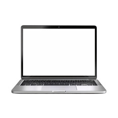 Modern Laptop with Blank Screen