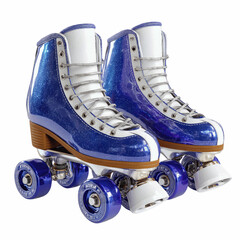 Retro Roller Skates with Blue Sparkle