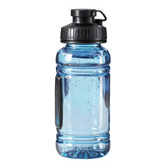 Blue Water Bottle with Black Cap