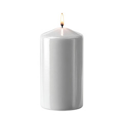 White Candle with Burning Flame
