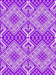 Purple and White Geometric Folk Textile Seamless Pattern