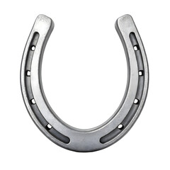 Metal horseshoe for good luck isolated on transparent background