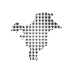 Obraz premium east kalimantan dotted halftone map. kalimantan map of indonesia