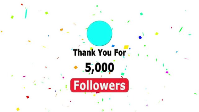 Thank you for 6000 followers. Celebrate with your fans ,Congratulations Social media 6k followers counting notification icon animation on alpha channel, Incoming followers counting notification.