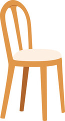 Wooden Restaurant Chair with Cushion Illustration