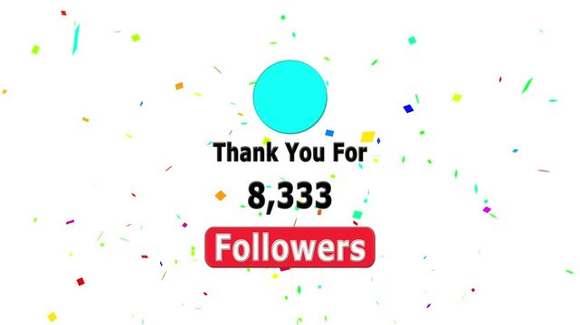 Thank you for 10000 followers. Celebrate with your fans ,Congratulations Social media 10k followers counting notification icon animation on alpha channel, Incoming followers counting notification.