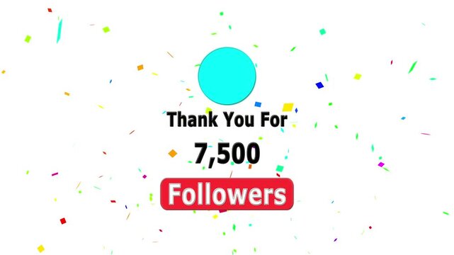 Thank you for 9000 followers. Celebrate with your fans ,Congratulations Social media 9k followers counting notification icon animation on alpha channel, Incoming followers counting notification.