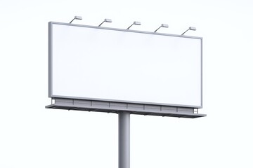 Fototapeta premium Billboard Mockup on White Background for Advertisement, Marketing Campaigns and Outdoor Advertising Displays