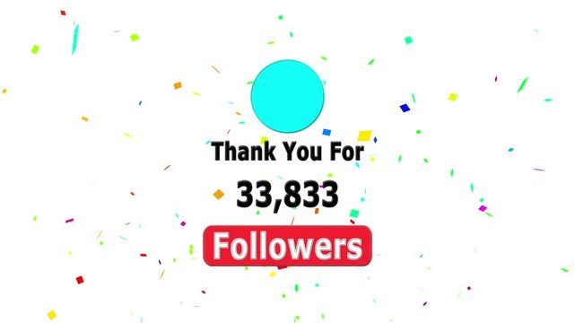 Thank you for 40000 followers. Celebrate with your fans ,Congratulations Social media 40k followers counting notification icon animation on alpha channel, Incoming followers counting notification.